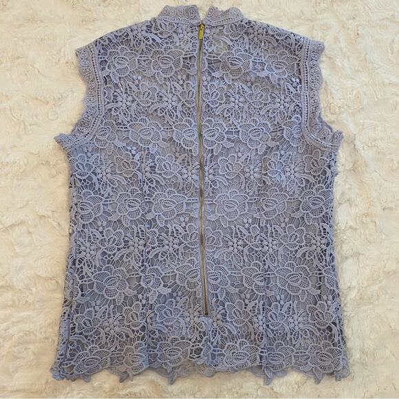 Nanette Lepore Spring Bloom Iris Bliss Floral Lace Sleeveless Blouse Tank Medium - Picture 12 of 15